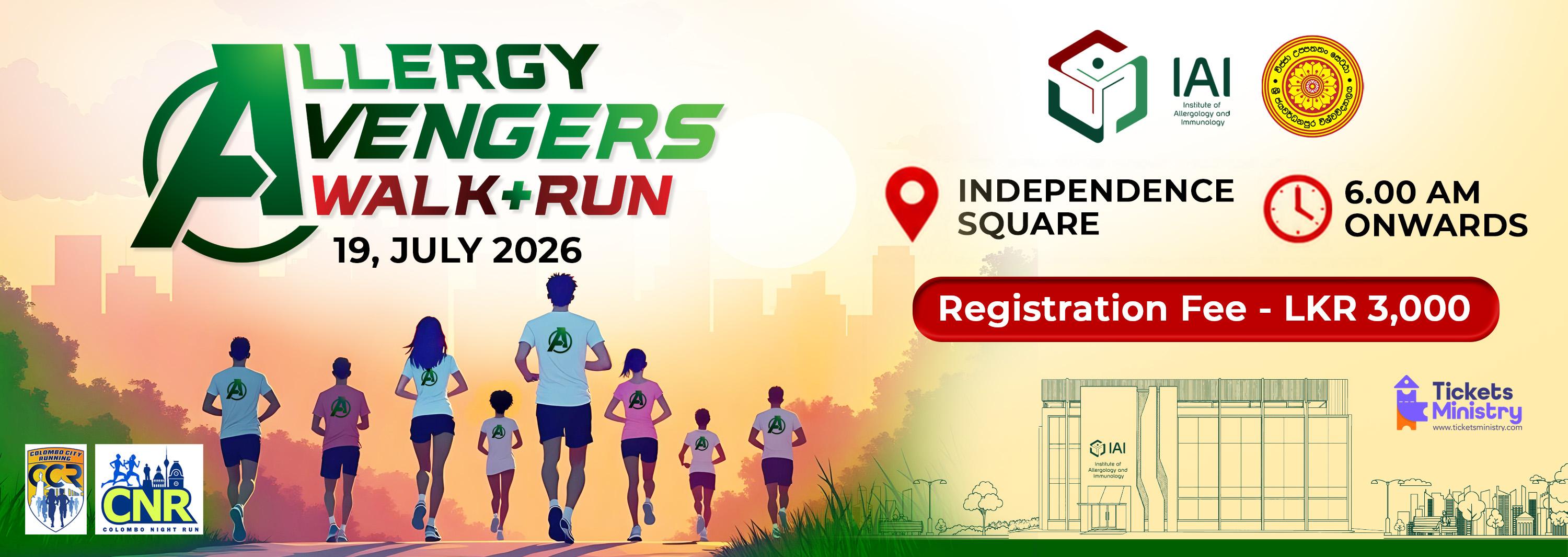 ALLERGY AVENGERS WALK AND RUN 2026 STUDENT REGISTRATION Banner