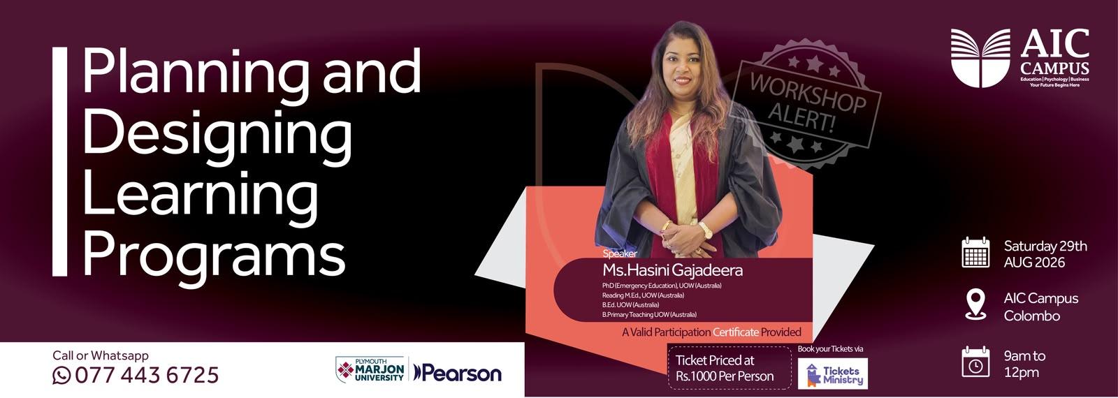 PLANNING AND DESIGNING LEARNING PROGRAMS Banner
