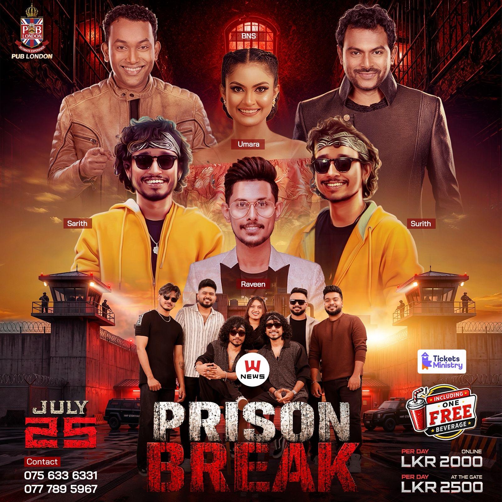 PUB LONDON PRISION BREAK KANDY 25TH JULY Banner