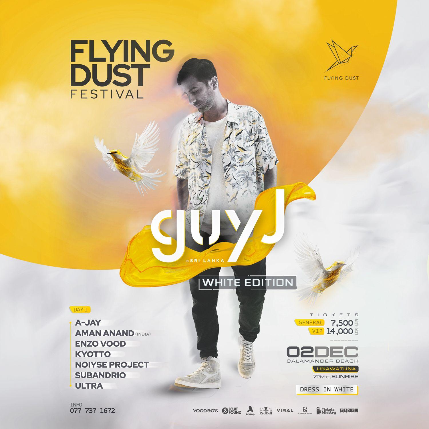 FLYING DUST FESTIVAL PRESENTS GUY J IN SRI LANKA WHITE EDITION Banner