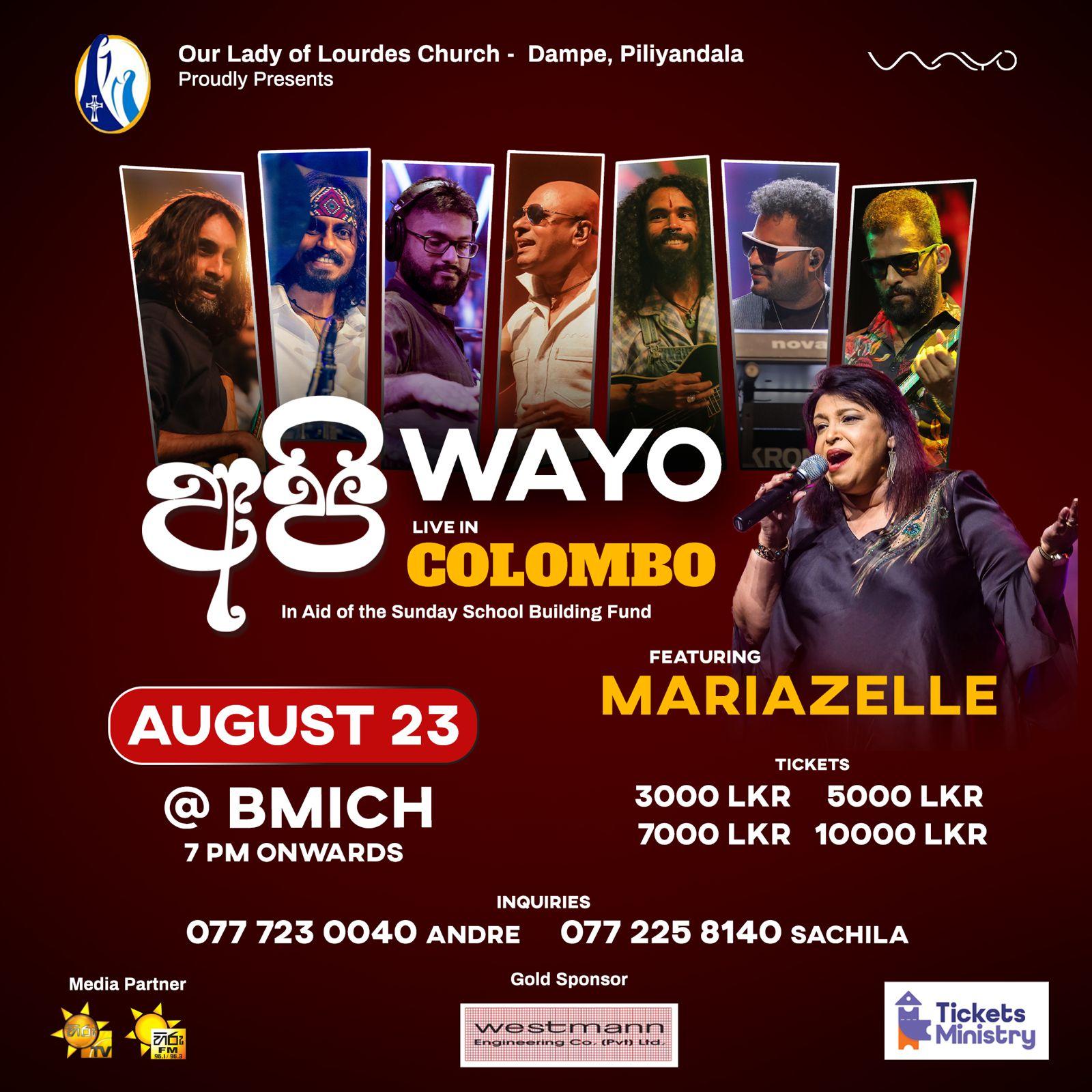API WAYO LIVE IN COLOMBO Banner