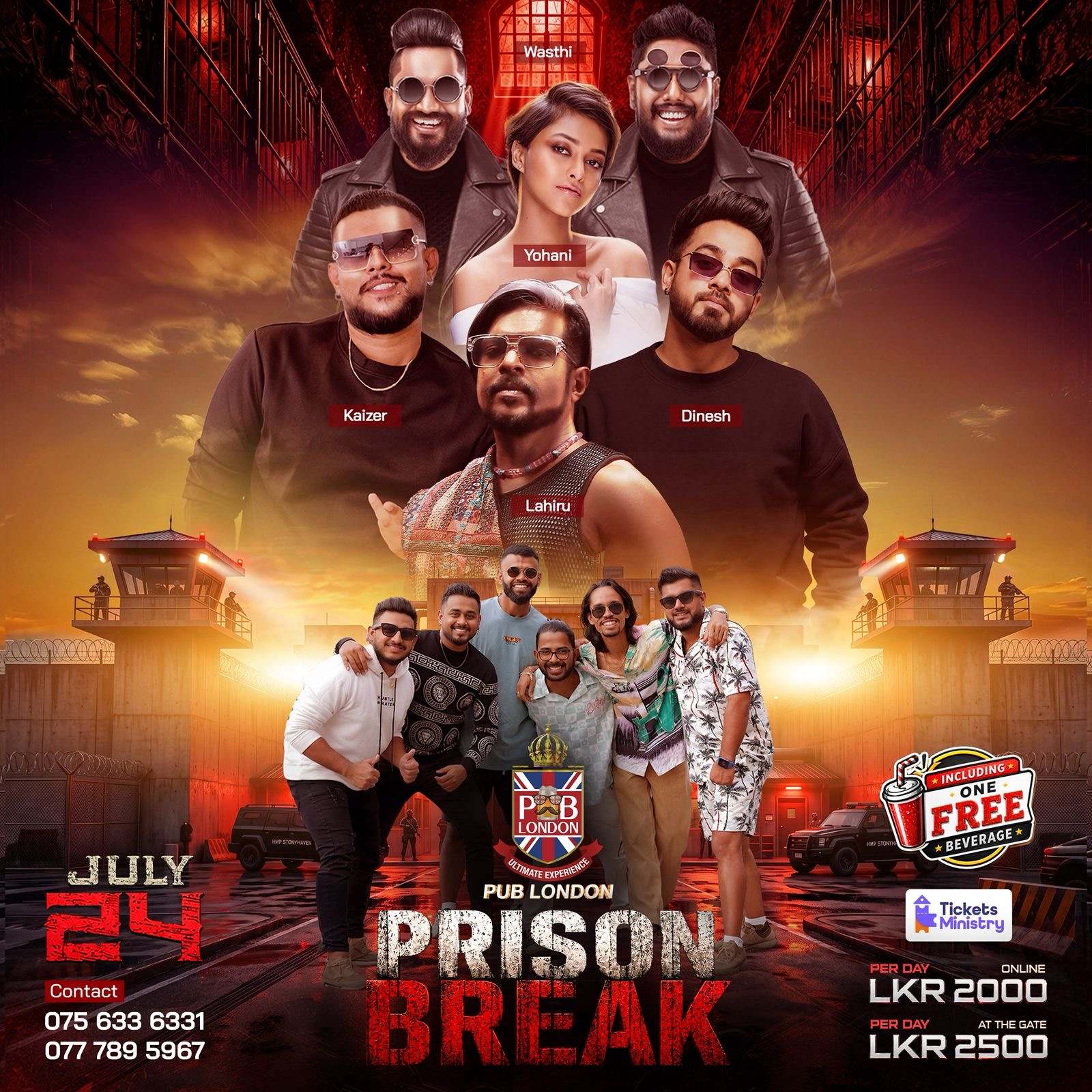 PUB LONDON PRISON BREAK KANDY 24TH JULY poster