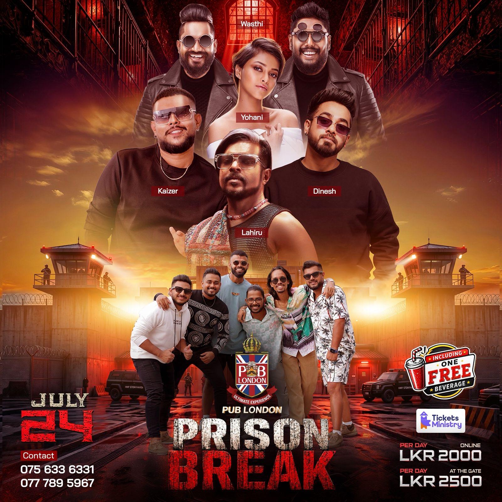 PUB LONDON PRISON BREAK KANDY 24TH JULY Banner