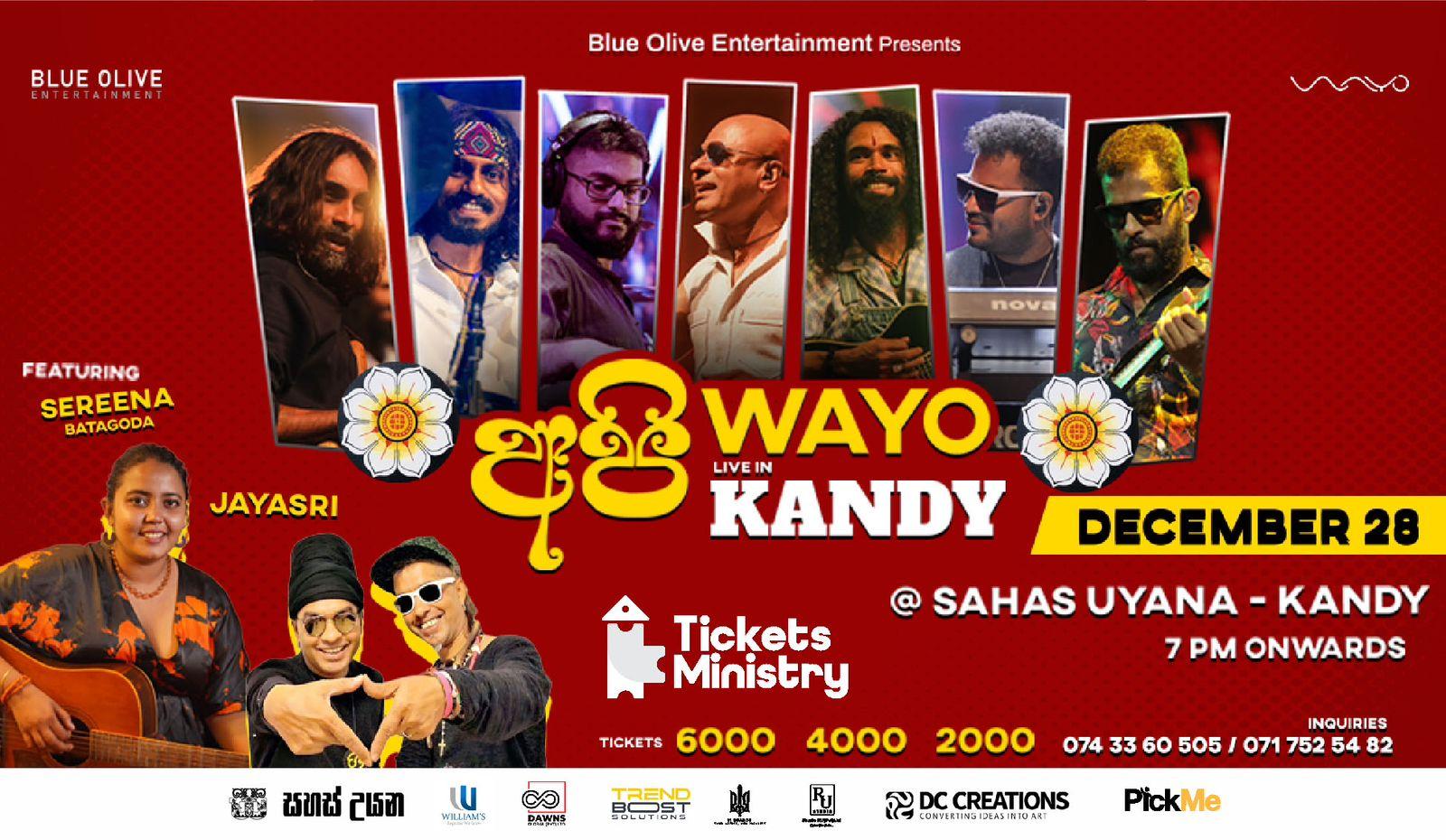 API WAYO LIVE IN KANDY Banner