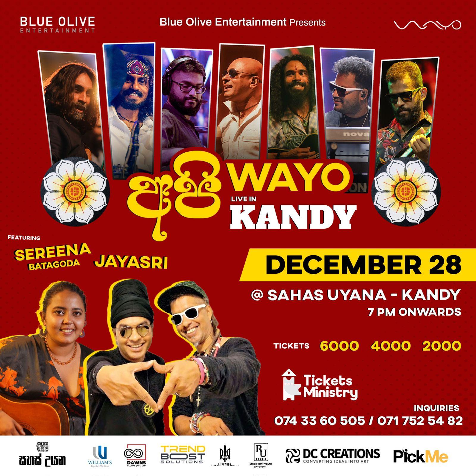 API WAYO LIVE IN KANDY Banner